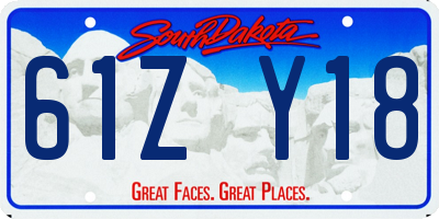 SD license plate 61ZY18