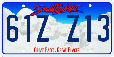SD license plate 61ZZ13