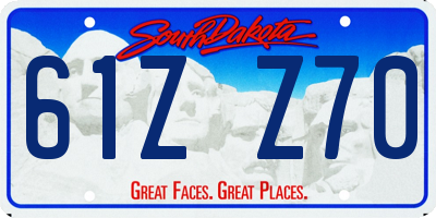 SD license plate 61ZZ70