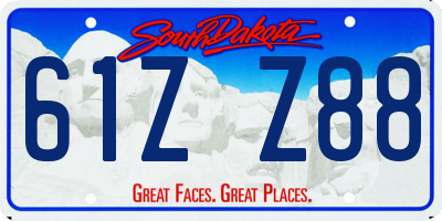 SD license plate 61ZZ88