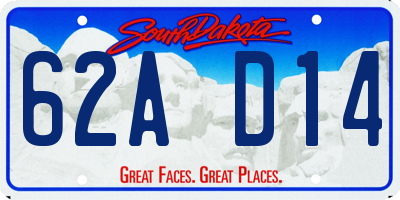 SD license plate 62AD14