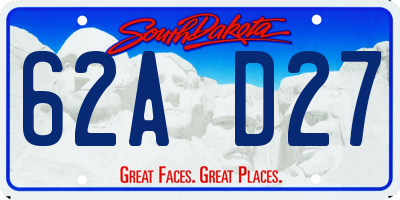 SD license plate 62AD27