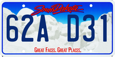 SD license plate 62AD31