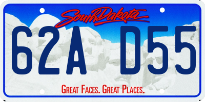 SD license plate 62AD55