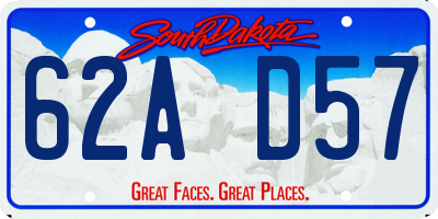 SD license plate 62AD57
