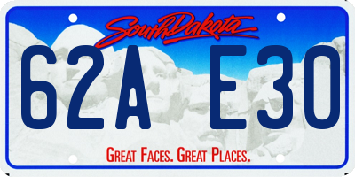 SD license plate 62AE30