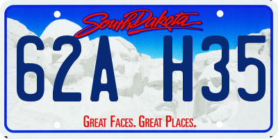 SD license plate 62AH35
