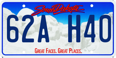SD license plate 62AH40