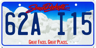 SD license plate 62AI15