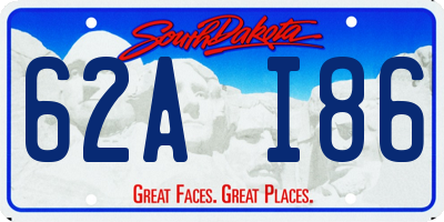 SD license plate 62AI86