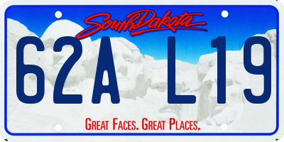 SD license plate 62AL19
