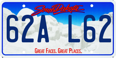 SD license plate 62AL62