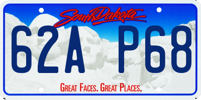SD license plate 62AP68