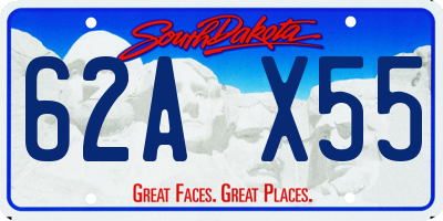 SD license plate 62AX55