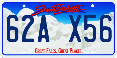 SD license plate 62AX56