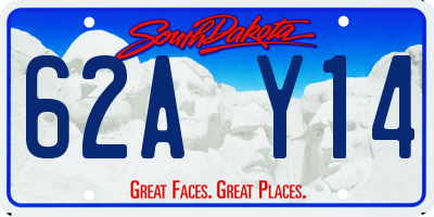 SD license plate 62AY14