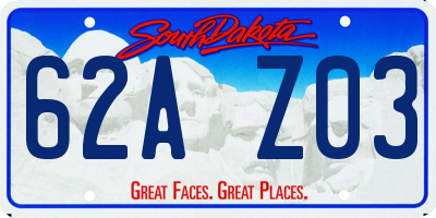 SD license plate 62AZ03