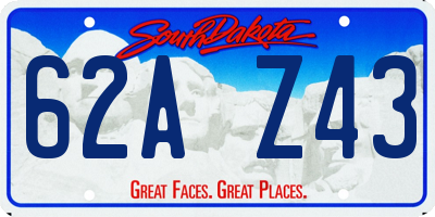 SD license plate 62AZ43