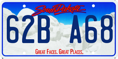 SD license plate 62BA68