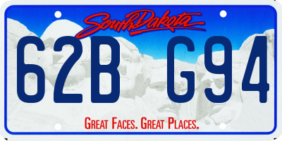 SD license plate 62BG94