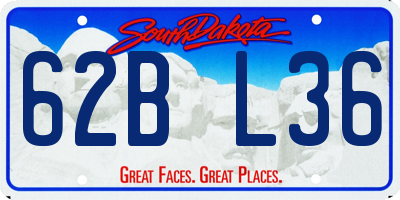 SD license plate 62BL36