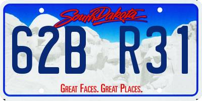 SD license plate 62BR31