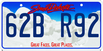 SD license plate 62BR92