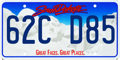 SD license plate 62CD85