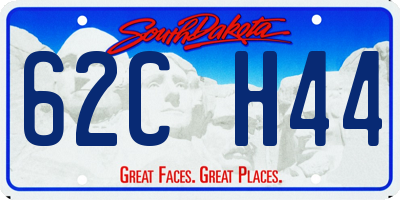 SD license plate 62CH44