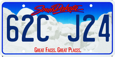 SD license plate 62CJ24