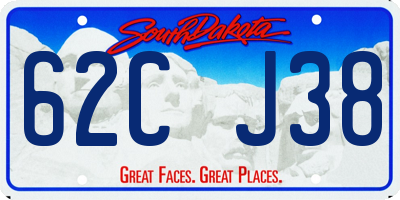 SD license plate 62CJ38