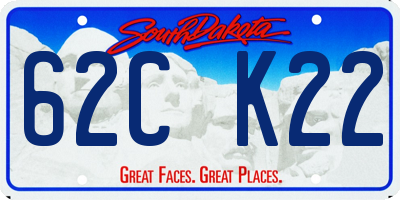 SD license plate 62CK22