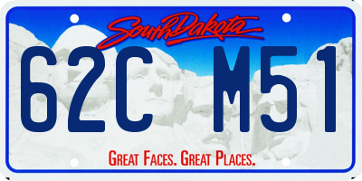 SD license plate 62CM51