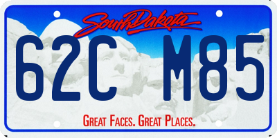 SD license plate 62CM85