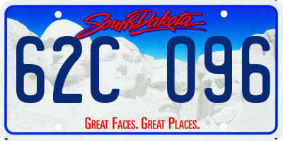 SD license plate 62CO96