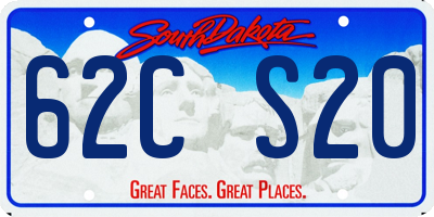 SD license plate 62CS20