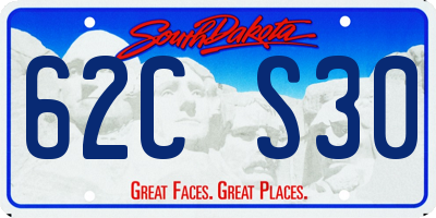 SD license plate 62CS30