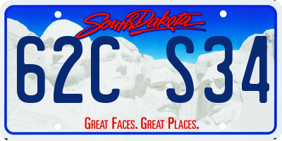 SD license plate 62CS34