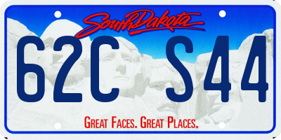 SD license plate 62CS44