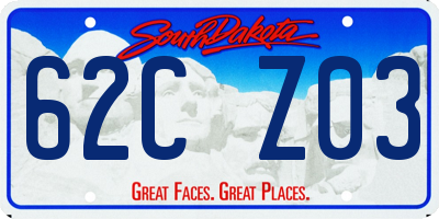 SD license plate 62CZ03