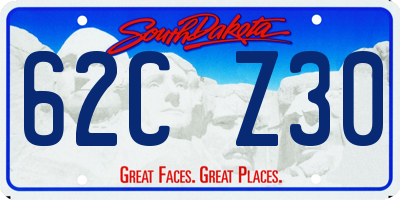 SD license plate 62CZ30