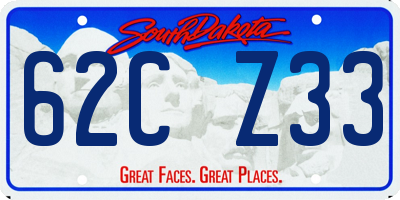 SD license plate 62CZ33