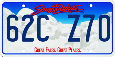 SD license plate 62CZ70