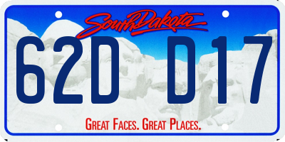 SD license plate 62DD17