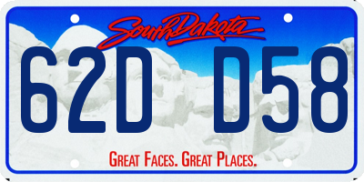 SD license plate 62DD58