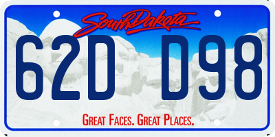 SD license plate 62DD98