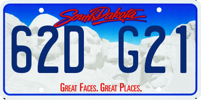 SD license plate 62DG21