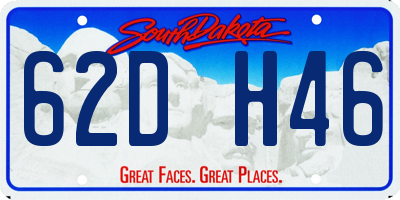 SD license plate 62DH46