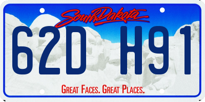 SD license plate 62DH91