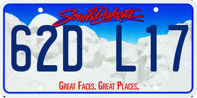 SD license plate 62DL17